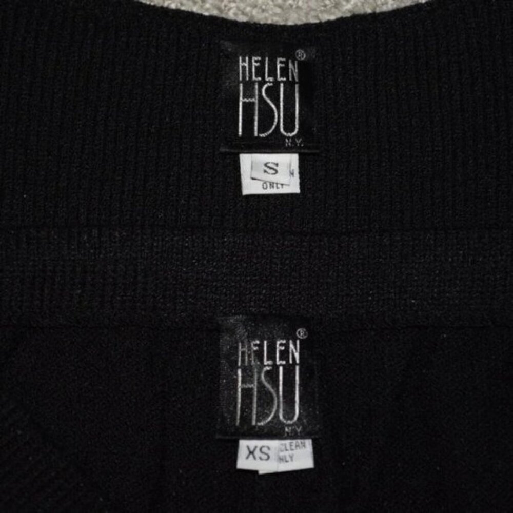 Helen Hsu NY Black Knit Button Up Top & Pants suit Gorgeous set!! Vintage & NWOT - Picture 4 of 4